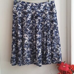 ⭐️ Host Pick ⭐️Cleo | Navy White Design Fit & Flare Skirt